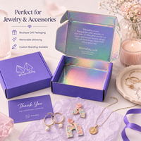 Carton ondulé personnalisé boîte d'expédition d'abonnement boîte d'emballage hologramme rouge à lèvres ensemble de soins de la peau de beauté maquillage cosmétique boîte-cadeau
