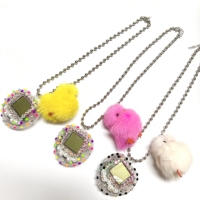 Nouveau collier à breloque en forme de poussin avec chaîne en argent, design tendance, machine à tamagotchi électronique en plastique, animaux numériques, bijoux pour animaux de compagnie