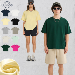 Camiseta de algodón de 250 g de estilo americano para hombre, de corte holgado y hombros caídos, cuello redondo, para adolescentes, venta al por mayor - Product Image 1