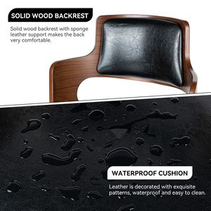 Modern Steady Adjustable <b>Swivel</b> Metal <b>Bar</b> <b>Stools</b> PU Leather Back Footrest Counter Height Dining Hotel Living Outdoor Workshop - Product Image 6