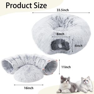 <span class=keywords><strong>Tunnel</strong></span> per Gatti con Cuccia per Gatti da Interno, Morbido <span class=keywords><strong>Tunnel</strong></span> a Ciambella in Peluche, Giocattolo Multifunzionale - Product Image 6