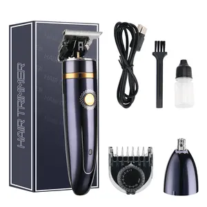 IPX7 Waterproof Men Beard Grooming Cordless Hair Remover Hair Cutting Sharpening Machine Nosetrimmer USB Hair Clipper 2 in 1 5V