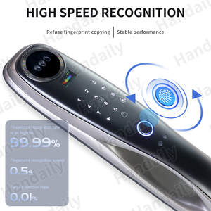 HanDaily Video Monitoreo Intercomunicador 3D Reconocimiento facial Tuya Smart Lock Contraseña Tarjeta Clave Desbloqueo Bloqueo digital Productos para el hogar inteligente - Product Image 3