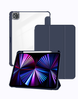 Coque arrière en PU et PC transparente pour iPad Air 11 M4 2026 avec rangement pour stylet – Vente Flash
