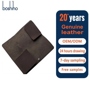 Handmade Fashion Minimalist <b>Trifold</b> Full Grain Genuine Leather Men's 7 Inch Thread Mini <b>Wallet</b> Short Nylon Lining Portable - Product Image 1