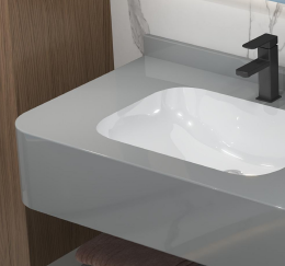 Гостиничные Шкафы для ванной комнаты с двойной раковиной и плавающие столики с зеркалом - Product Image 2