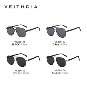 Veithdia Unisex Square Sunglasses Metal <b>Frame</b> TAC Lens UV400 Protection Type 3 Sunshades - Product Image 3