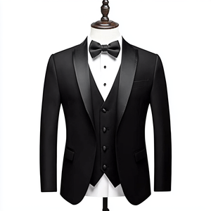 Traje Formal de Tres Piezas para Hombre con Blazer de Corte Entallado, Chaleco Cruzado y Pantalones a Medida - Venta al por Mayor Directo de Fábrica - Product Image 6