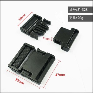 Side Release Plastic Buckle 38mm Black Durable For Bags Wear Resistant Adjustable <b>Webbing</b> Buckles - Product Image 5