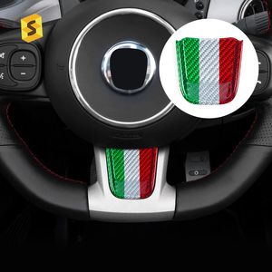 Accesorios Interiores de Fibra de Carbono Real Shasha para Fiat, Piezas Inferiores del Volante con Bandera Italiana, para <span class=keywords><strong>Abarth</strong></span> 595 Fiat <span class=keywords><strong>500</strong></span> - Product Image 1