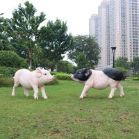 Escultura de Cerdo de Resina Artificial Ecológica Pequeña Fragante Pastoral Jardín Patio Supermercado Tienda Decoración Exhibición Animal