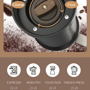 เครื่องบดกาแฟแบบพกพาขนาดเล็ก ราคาประหยัด ทำจากพลาสติก ABS แบบคลาสสิก ปรับระดับได้ ใช้ใบมีดบดแบบ Burr - Product Image 2