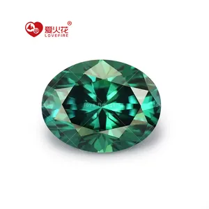 lab created moissanite wholesale price all sizes oval cut moissanite loose stones dark green VVS moissanite