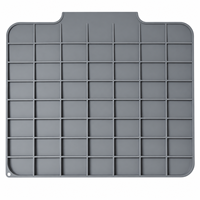 Grand tapis de séchage de vaisselle en silicone côtelé, antidérapant, flexible, avec trou de suspension pour comptoir de cuisine et évier, personnalisable OEM