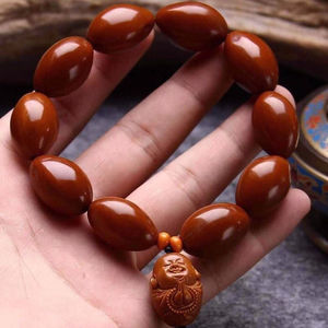 สร้อยข้อมือขัดเงาจากเมล็ดมะกอกพร้อมจี้แกะสลัก ของขวัญเครื่องประดับสำหรับทุกเพศ ต้นกำเนิดจากจินหัว - Product Image 2