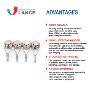 Anzuelos giratorios de neodimio a base de alta resistencia, gancho giratorio de neodimio magnético