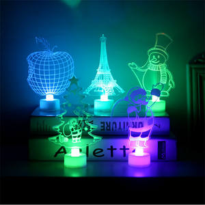 เด็กตกแต่งห้องนอนของขวัญผ้าเช็ดตัวChristmas Tree Santa Cluds Snowman 3DแฟลชNight Light - Product Image 6