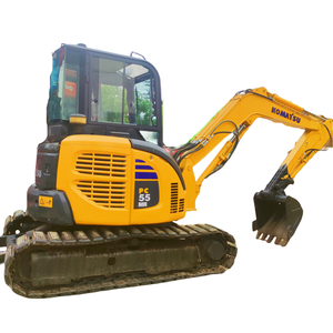 Mini pelle sur chenilles Komatsu PC55 d'occasion de haute qualité pour la construction à faible durée de travail Moteur à noyau Shanghai de vente à chaud - Product Image 1