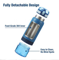 Groothandel 18oz Kinderwaterfles met Snackbakje 2-in-1 Geïsoleerde RVS Schoolbeker Aangepaste Logo Bulk Leverancier OEM