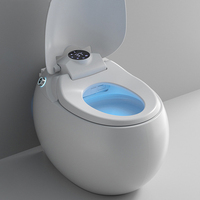 Sanitaire intelligent WC WC en forme d'oeuf Placard à eau Salle de bain Céramique Siège automatique monté au sol Cuvette de toilette électrique intelligente