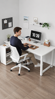YOUTAI Article Populaire Bureau Moderne Simple en Bois Blanc avec Armoire et Chaise pour Appartement et Mobilier de Bureau
