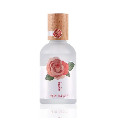 Botella de vidrio esmerilado Poetry Mang para mujer, 50ml, perfume claro, fragancia de melocotón Rosa natural