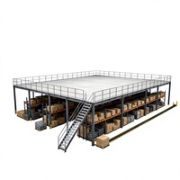 HONGXIN Étagère de mezzanine robuste en acier laminé à froid sans boulons, revêtement poudré, protection contre la corrosion, niveaux personnalisables, réglables