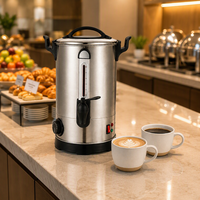 Urne à café professionnelle en acier inoxydable 30 tasses avec jauge de niveau et robinet à levier pour café et hôtel