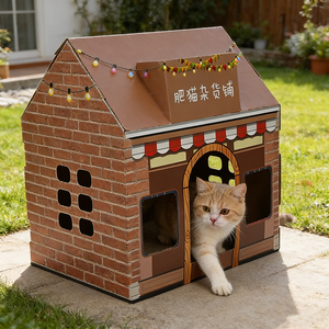 室内用猫ハウス、猫用室内ハウス、紙製猫用小屋、室内用プランター - オラ グッド キャットサイズの紙製猫ハウス、室内用プランターと互換性あり - Product Image 1