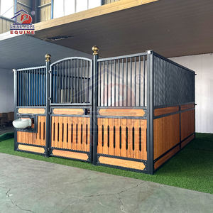 马板谷仓风格的门外部马马厩木制面板，带钢框架 - Product Image 6