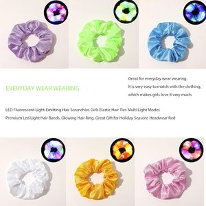 Élastiques à cheveux LED lumineux pour femmes et filles, bandeaux capillaires clignotants colorés, 3 modes d'éclairage, accessoires de fête amusants - Product Image 3