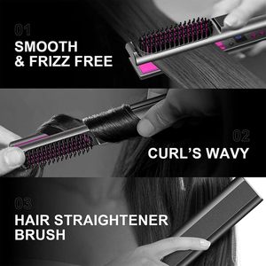 Fer à lisser personnalisé 3 en 1 <span class=keywords><strong>Lisseur</strong></span> à cheveux professionnel en céramique rapide Fer à lisser ionique Fer plat - Product Image 4