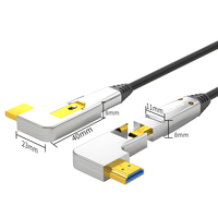 Prix usine Câble à fibre Hdmi de haute qualité 10m Câble Hdmi Tv blindé en acier longue vitesse Câble HDMI blindé 4k 8k