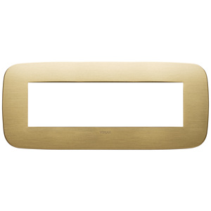 Vimar <b>Brushed</b> Brass Plate 21.75 Cm Length For Plugs And <b>Sockets</b> - Product Image 1