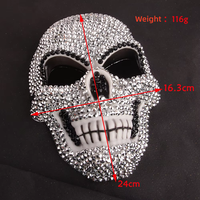 Masque de mascarade en strass scintillant, masque en cristal brillant, accessoire de costume pour fête d'Halloween, carnaval, cosplay pour femmes et hommes