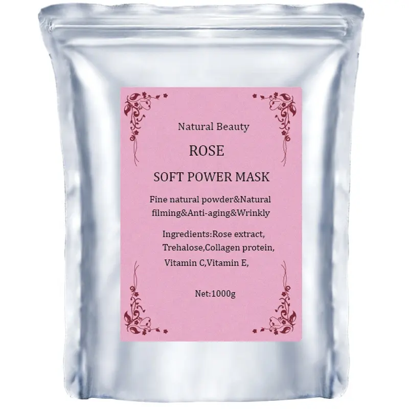 Private Label Natural Whitening Moisturizing Facial Soft Peel Off Rose Powder Mask for Face