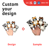 Marionnettes à doigts personnalisées en peluche, jouets animaux, mini marionnettes à main, cadeaux en peluche doux OEM, jeux éducatifs