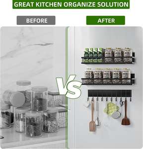 4-Packs Magnetische Kruidenrek Organizer Metalen Draad Opbergrek Voor Keuken Koelkast 3-Packs Doos Verpakking Koelkast Organisatie - Product Image 4