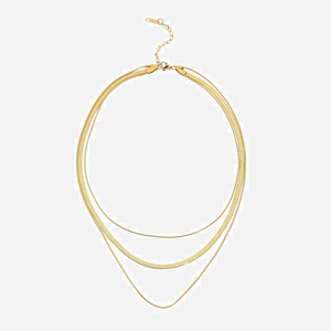 Collar de Cadena de Serpiente de Acero de Titanio de Tres Capas, Elegante y Sencillo, Cadena para Clavícula, Cadena para Suéter de Mujer - Product Image 1