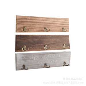 Solid <b>Wood</b> Wall <b>Hooks</b> Rectangle 3 <b>Hooks</b> Durable Wall Mounted For <b>Coats</b> Keys Entryway Living Room - Product Image 4