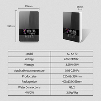 Chauffe-eau électrique mural de haute qualité 7 kW pour salle de bain et cuisine, chauffe-eau instantané portable