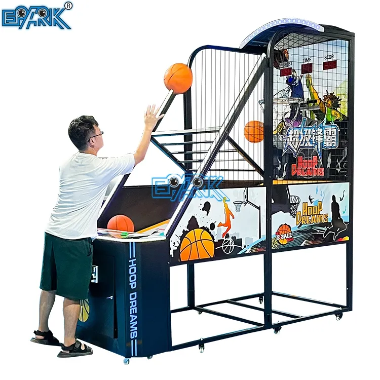 Máquina de baloncesto de entretenimiento operada por monedas, juego de arcade, máquina de tiro de baloncesto
