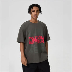 T-shirts en polyester surdimensionnés à épaules tombantes de haute qualité, imprimés sur mesure - Product Image 4