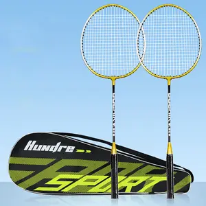 Raquetes de badminton tipo ferro liga com cola manual para ofensiva e defesa Raquetes de badminton ultra-leves para amadores