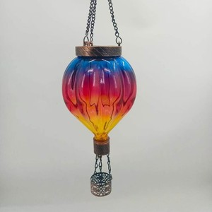 Solar Powered Hot Air <b>Balloon</b> Lantern Glass Outdoor Flame Lamp Waterproof Home <b>Decoration</b> Round Shape Heat Resistant - Product Image 1