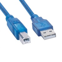 Cable de Extensión para Impresora con Puerto Cuadrado Transparente Azul USB2.0 3A de Carga Rápida, Blindaje de PVC y Cobre Puro, para Computadora, en Stock
