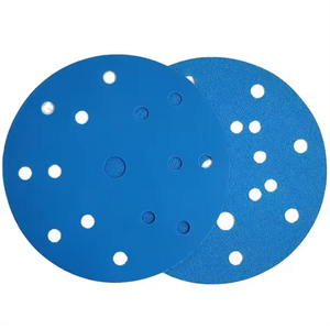 Disque abrasif ZY, <span class=keywords><strong>film</strong></span> bleu, oxyde d'aluminium céramique, papiers abrasifs 6 pouces PAS/Velcro <span class=keywords><strong>21</strong></span> trous, disque de ponçage 150 mm, grain 240 - Product Image 2
