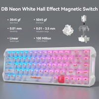 Teclado Mecánico Magnético con Cable Flux 68 Blanco, Diseño 65%, 68 Teclas, RGB, USB-C, Respuesta Rápida, para Juegos