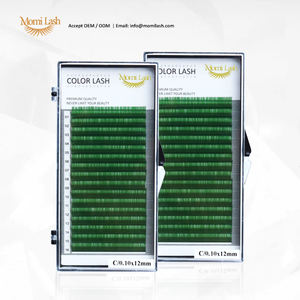 ขนตาปลอมแบบเส้นต่อเส้น สีเขียว ขนาด 0.15 มม. แบบลอนเดี่ยว สำหรับต่อขนตา ยี่ห้อส่วนตัว ความหนา CC - Product Image 1