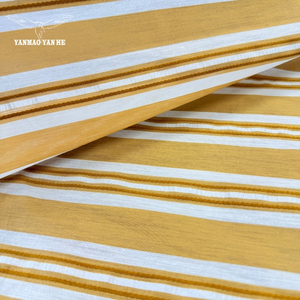 Nylon Cotton Sọc <span class=keywords><strong>Jacquard</strong></span> Dệt Vải Trọng Lượng Nhẹ Mềm Mại Thoáng Khí Màu Vàng Thời Trang Vải Cho Áo Sơ Mi Ăn Mặc Kidswear Dệt - Product Image 1